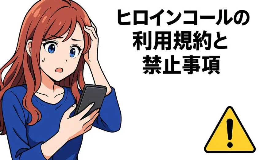 ヒロインコールの利用規約と禁止事項に驚く女性